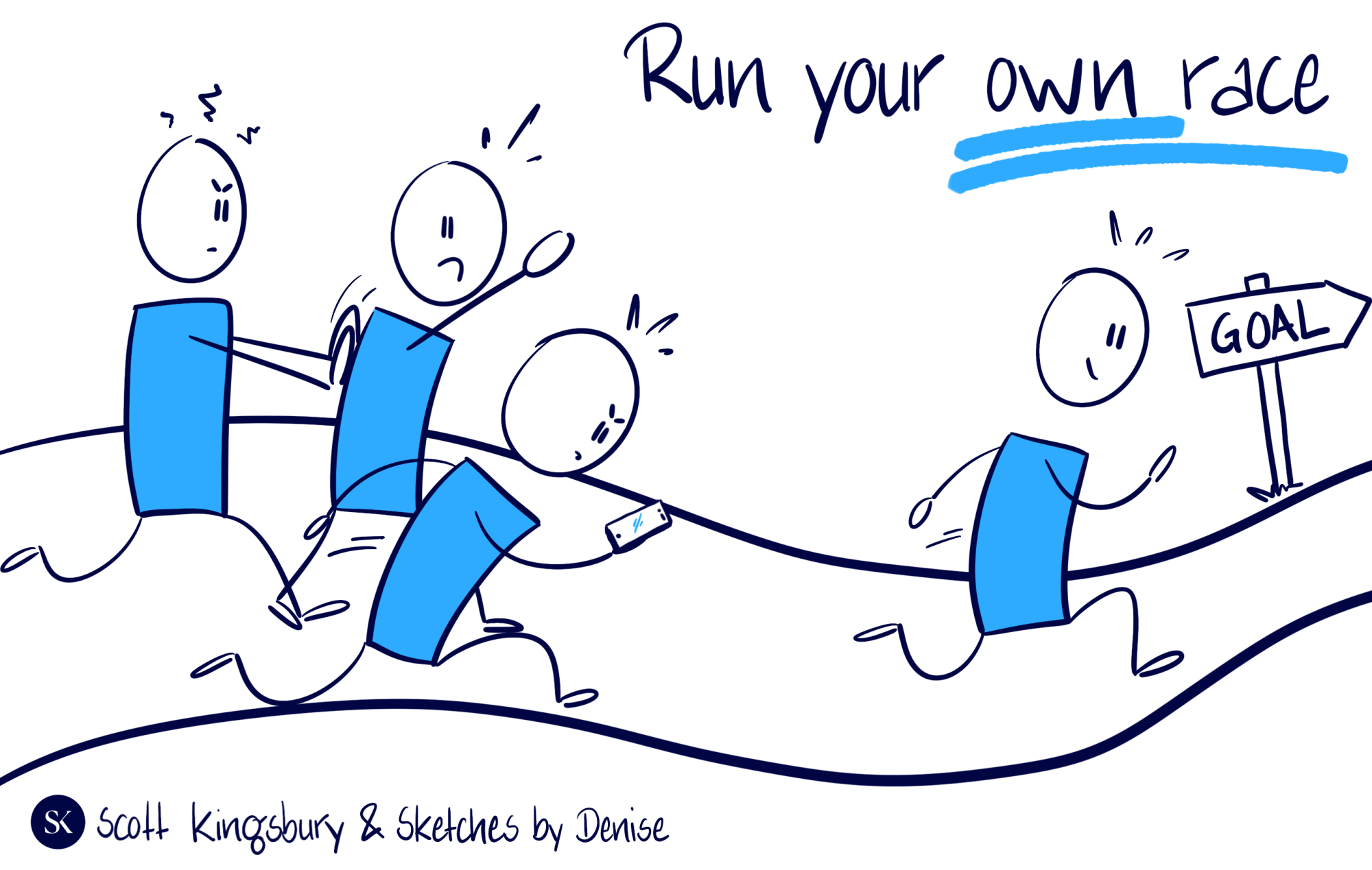 Illustration "Run your own race" für ein Buch Illustration "Run your own race" für ein Buch